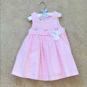 Toddler pink dress by Bonnie Baby